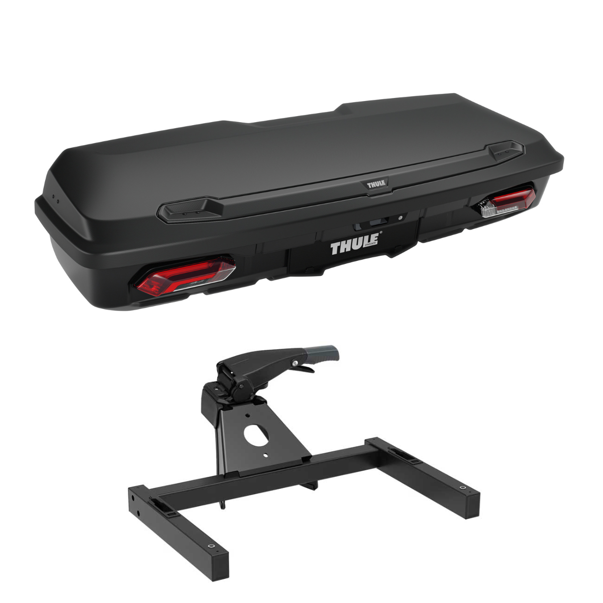 THULE Arcos Box XL Black Heckbox Hartschale 906600 Set inkl. Plattform 906300 Volumen 450 Liter