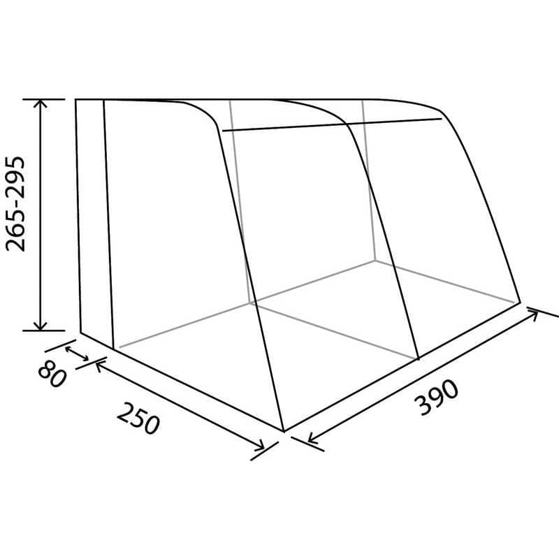 REIMO TENT aufblasbares Reisemobil-Vorzelt TOUR PONZA AIR 390 x 250 cm - 93825