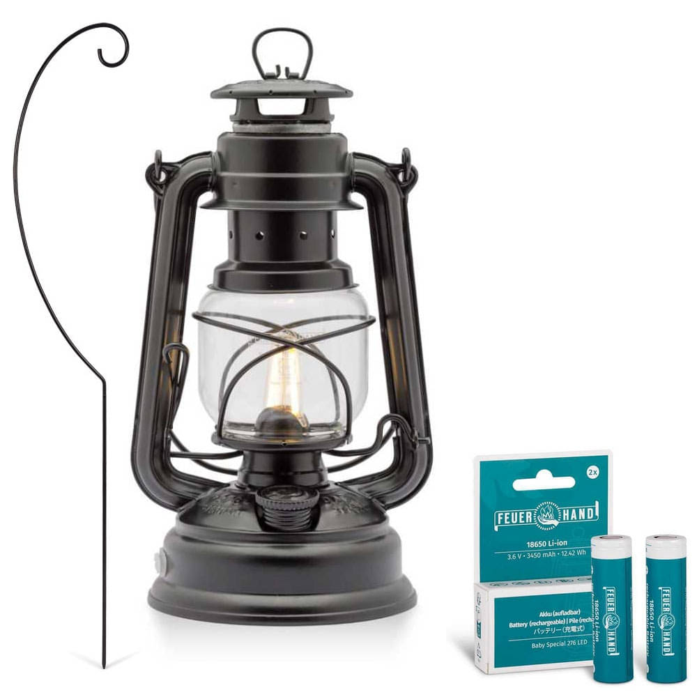 FEUERHAND LED Laterne Baby Special 476 Matt Black Starter-Set 4.0