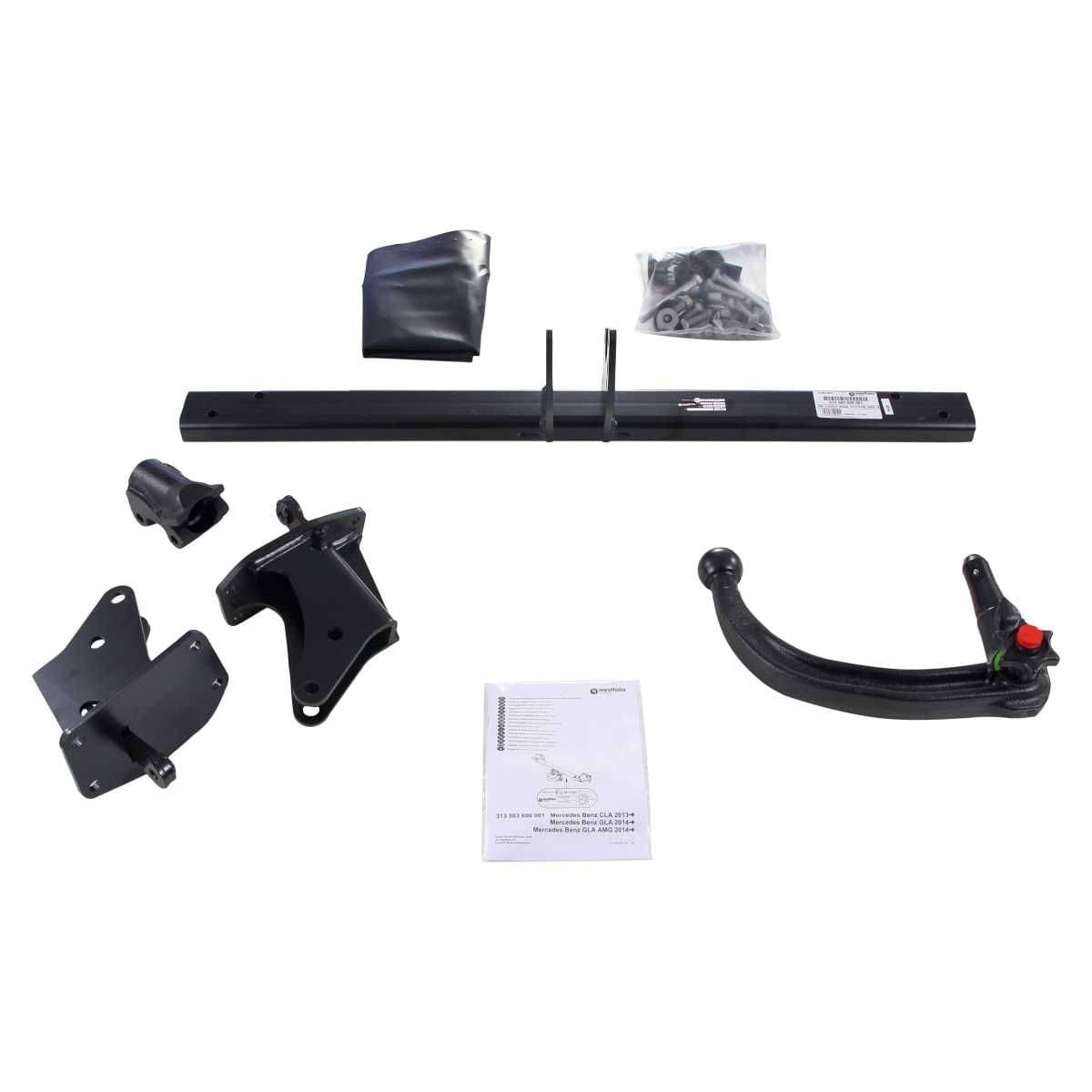 Westfalia Abnehmbare Anhaengerkupplung fuer Mercedes GLA -X156- -BJ 03-2014-12-2019- CLA -C117- -BJ 04-2013-03-2019- - im Set mit 13-pol. fahrzeugspezifischem Elektrosatz - 313400900113