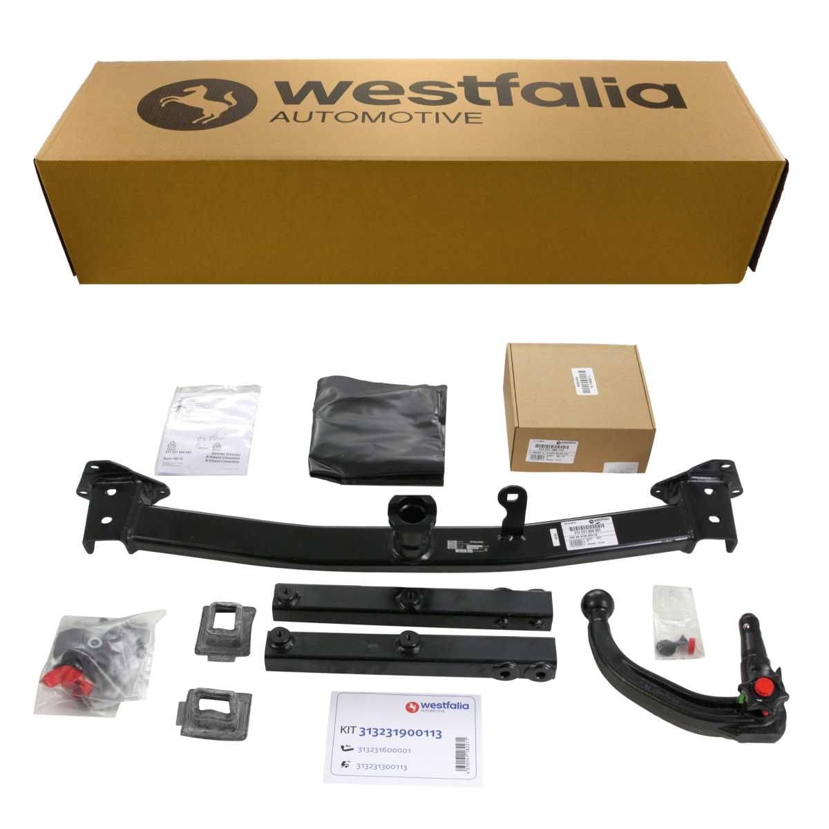 Westfalia Abnehmbare Anhaengerkupplung fuer Mercedes A-Klasse -W169- -BJ 09-2004-06-2012- B-Klasse -W245- -BJ 03-2005-11-2011- - im Set mit 13-pol. fahrzeugspezifischem Elektrosatz - 313231900113