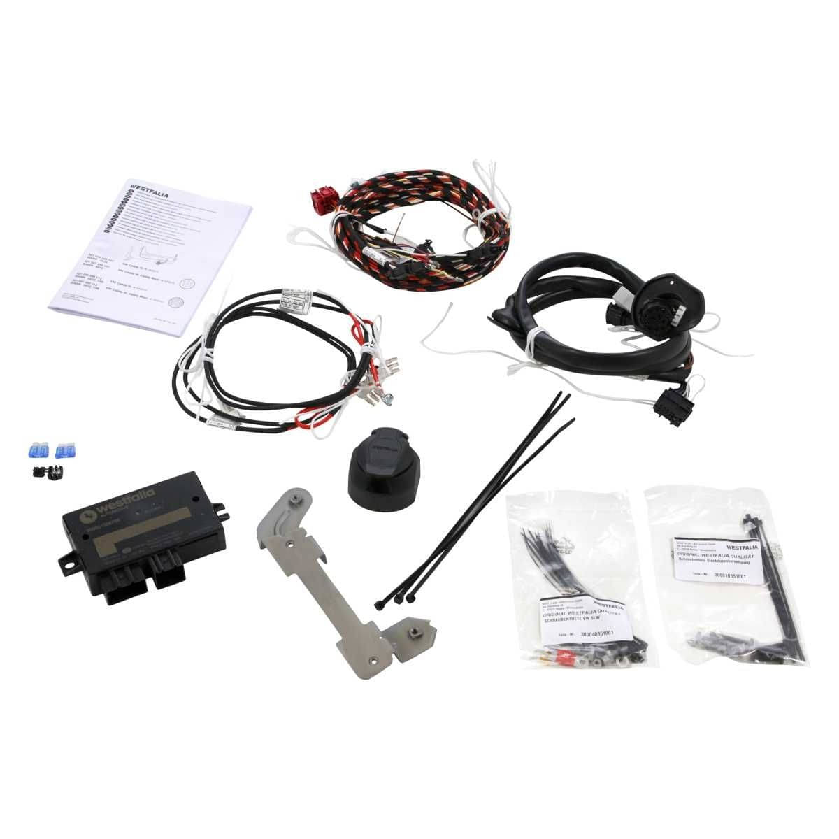 Westfalia Starre Anhaengerkupplung fuer VW Caddy III -inkl Life- Maxi- Alltrack- -BJ 03-2004-08-2010- - im Set mit 13-pol. fahrzeugspezifischem Elektrosatz - 321661900113