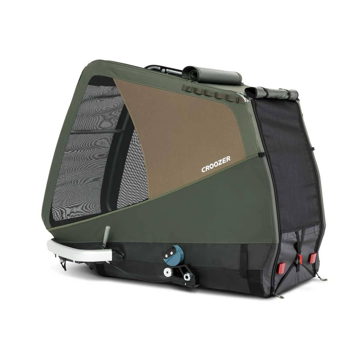 CROOZER Hundefahrradanhaenger Dog Tammo Moss Gree- Bundle mit Regenverdeck und Buggy-Set - 121600326