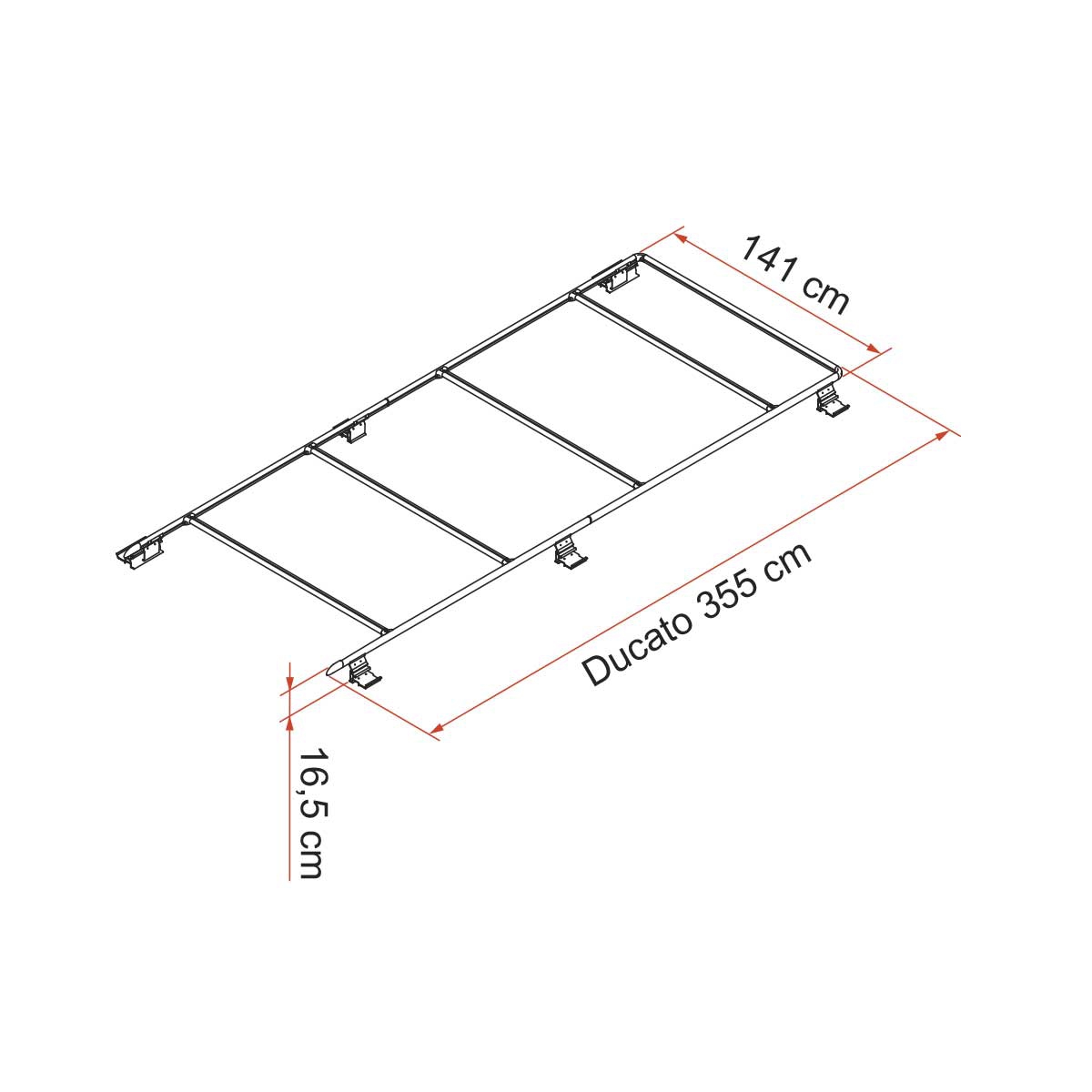 FIAMMA Roof Rail Dachreling Fiat Ducato Deep Black 05808A01A