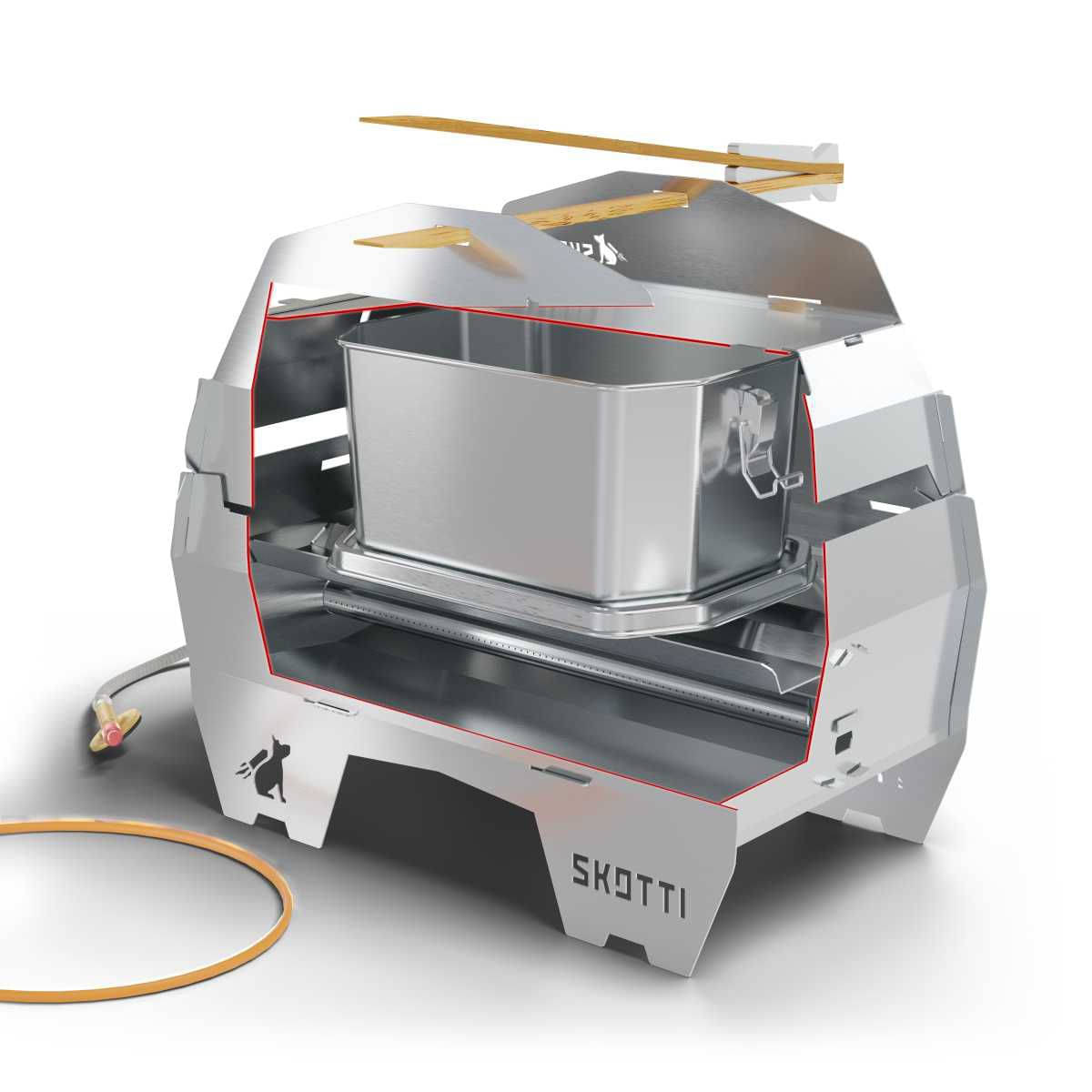 SKOTTI CAP Deckel inkl. Grillzange- Edelstahl - SK046