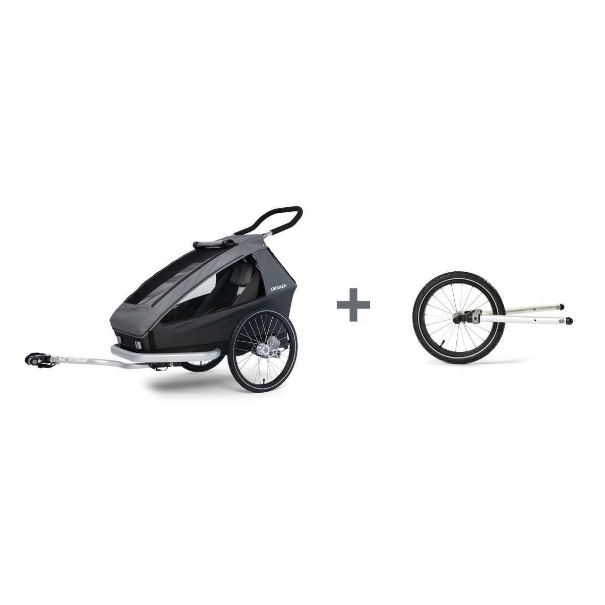 CROOZER Kinderfahrradanhaenger Kid Keeke 1 3in1-Set Mountain Gray - 121600923