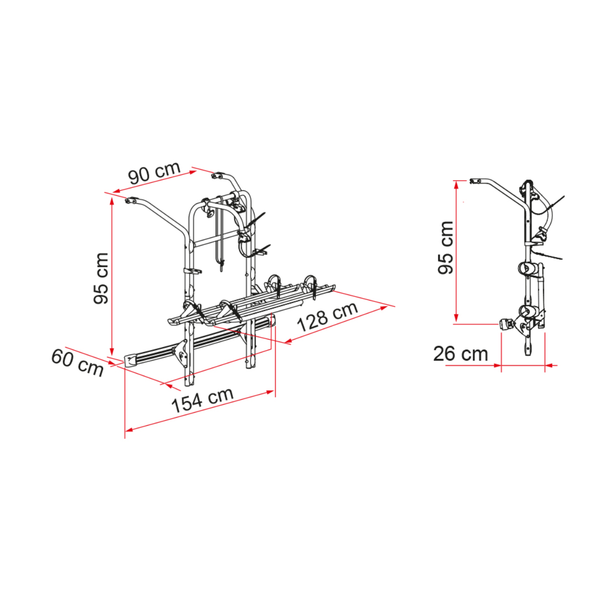 FIAMMA Carry Bike Mercedes V Klasse Vito Premium Fahrradtraeger fuer 2 Fahrraeder - 02096B14-
