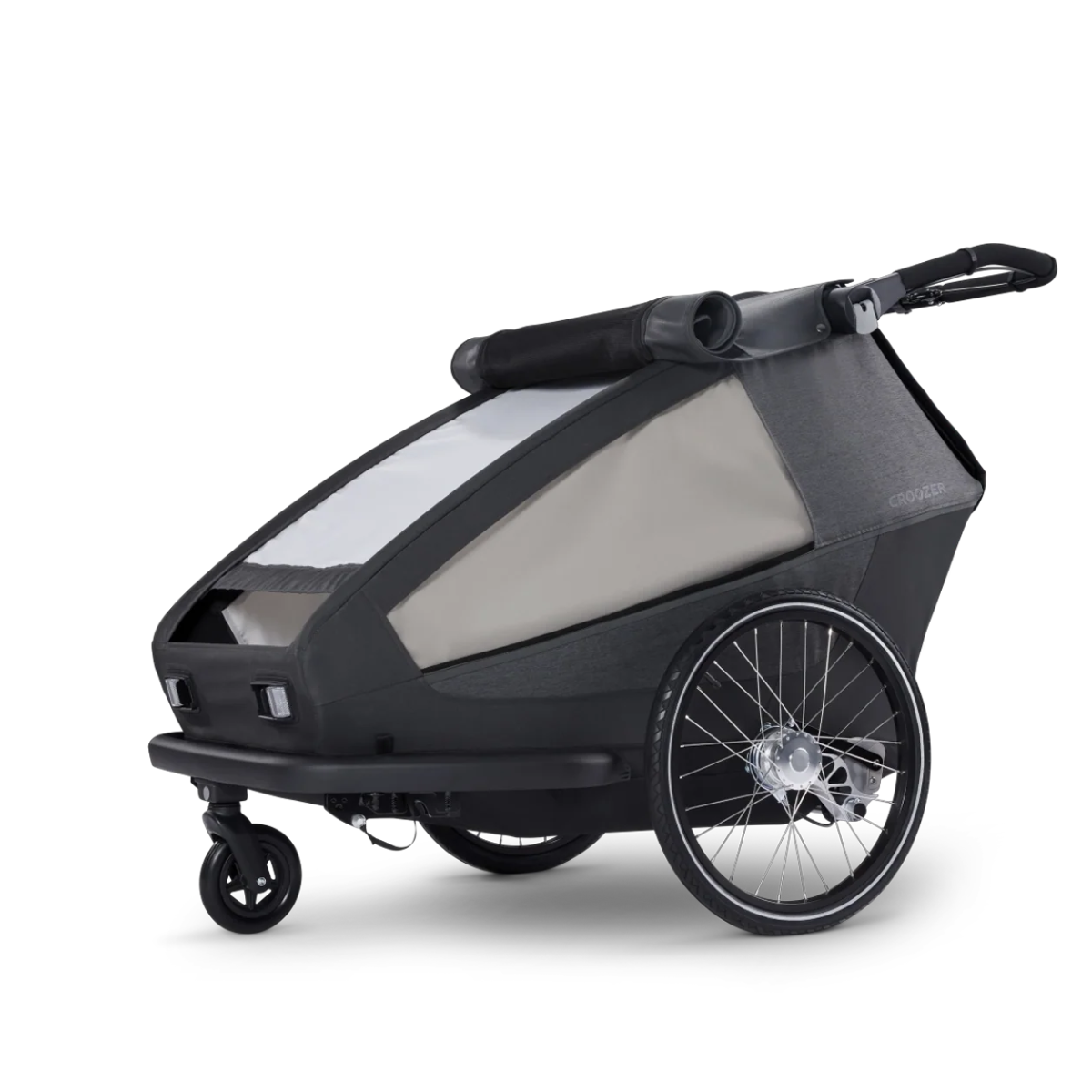 CROOZER Kinderfahrradanhaenger Kid Yuuna Moonlight Black mit 2 Basic-Sitzen - 121001124 122400124