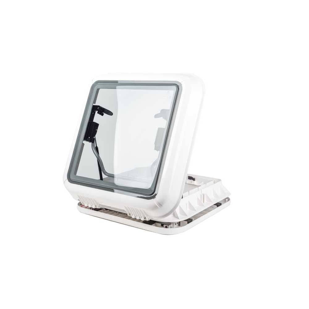 CARBEST Dachhaube 450 x 400 mm ohne Zwangsbelueftung mit LED Dachstaerke 25-60 mm Grau getoent - 31877