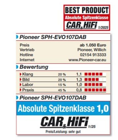 PIONEER 10'' Moniceiver fuer Ducato 7 inkl. Reisemobil Navi-App - SPH-EVO107DAB-C-D7