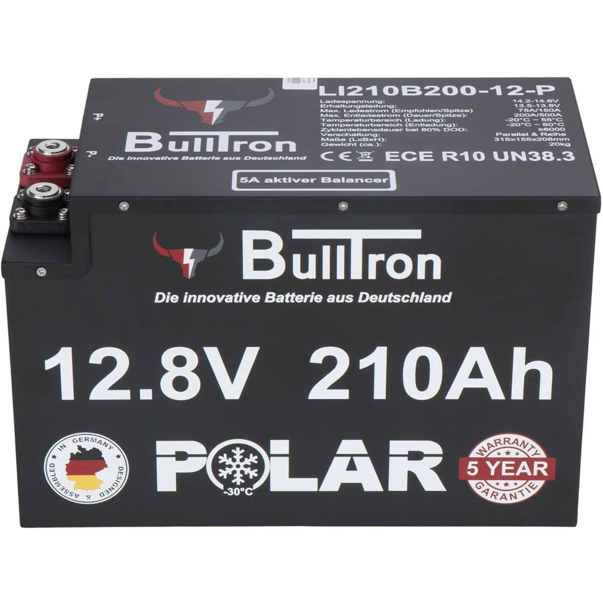 BULLTRON Lithium-Batterie POLAR 210Ah 12V inkl. BMS 200A Dauerstrom & App BULLTRON Lithium-Batterie POLAR 210Ah 12V inkl. BMS 200A Dauerstrom - App - LI210B200-12-P