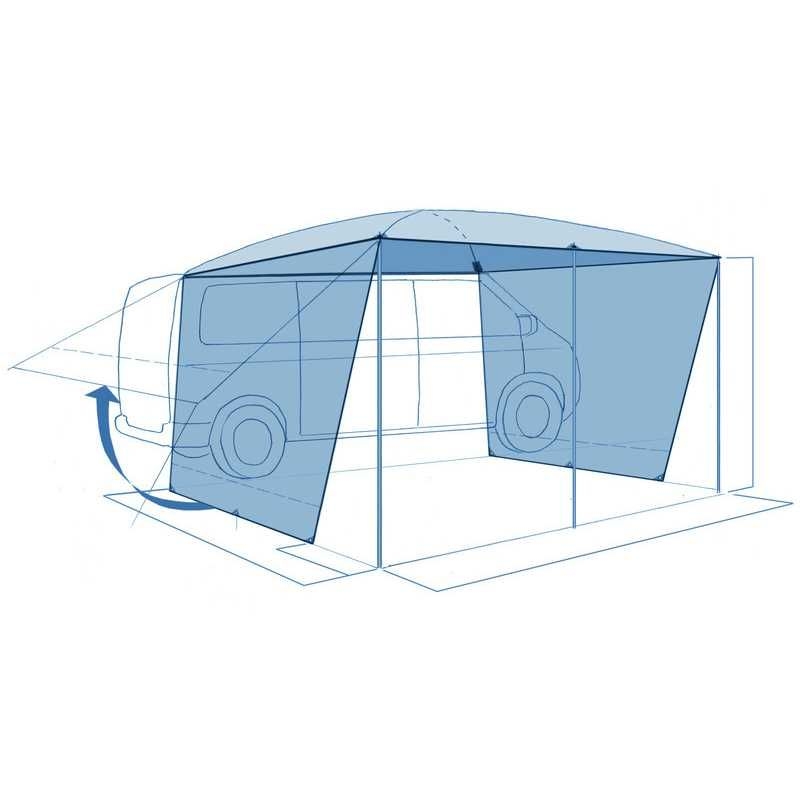 REIMO TENT Sonnenvordach MAURITIUS PREMIUM 300 x 300 cm Hellgrau - 900156