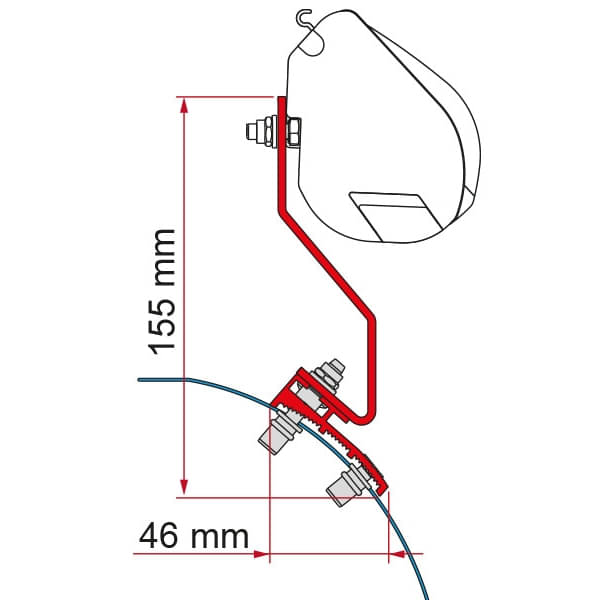 FIAMMA Adapter Kit VW Caddy Maxi Lift Roof fuer Markise F35 98655Z109