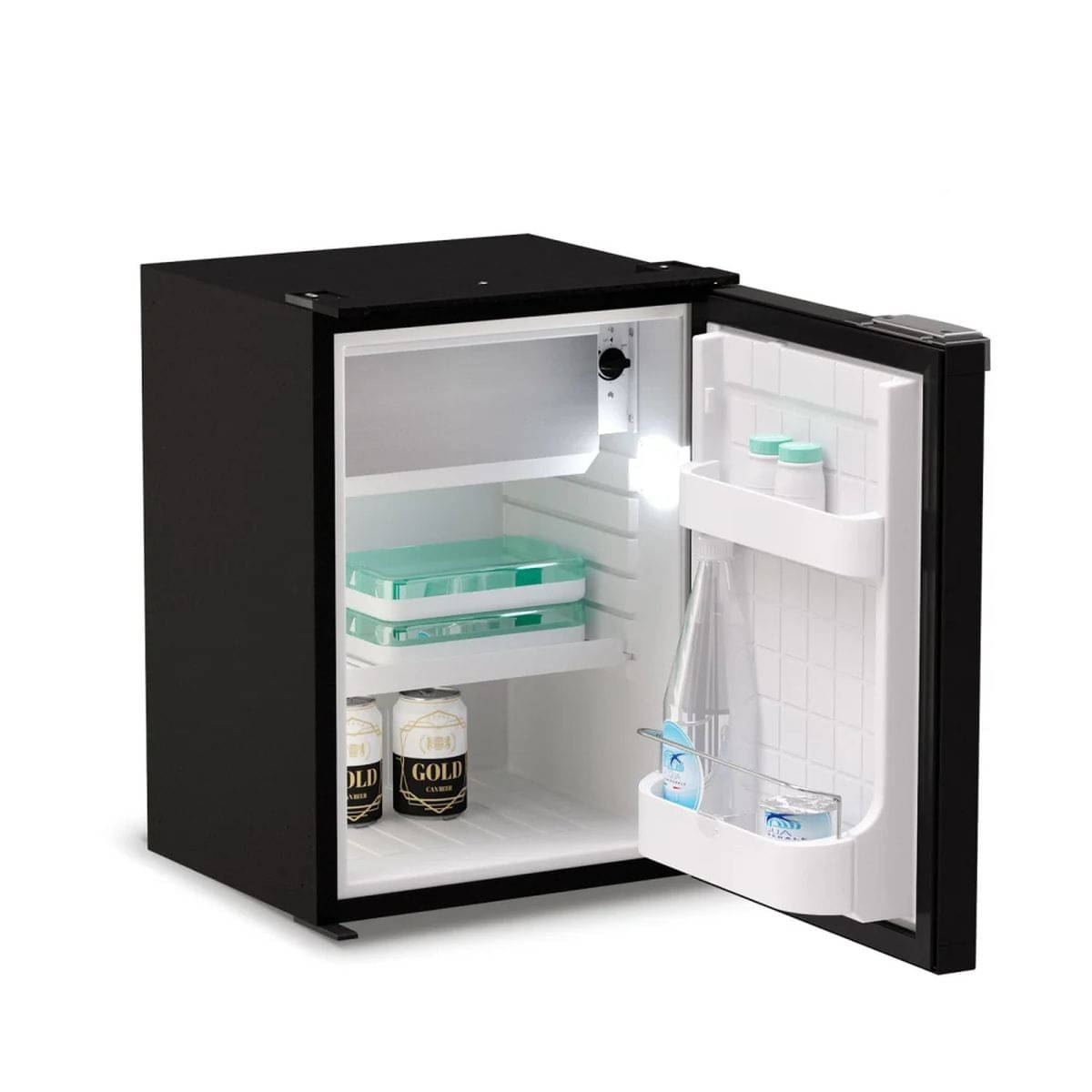 VITRIFRIGO Kompressor-Kuehlschrank C42L CHR 12-24 V 42 L mit Gefrierfach Schwarz