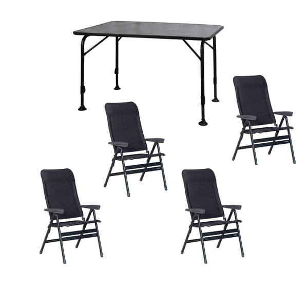 Set WESTFIELD Tisch Universal & 4 Stühle Advancer XL anthracite grey Set 1 Tisch WESTFIELD Universal Tisch 120 x 80 cm - Avantgarde Series - 101-740 und 4 Stuehle WESTFIELD Advancer XL Stuhl anthracite grey - Performance Series - 201-883 AG