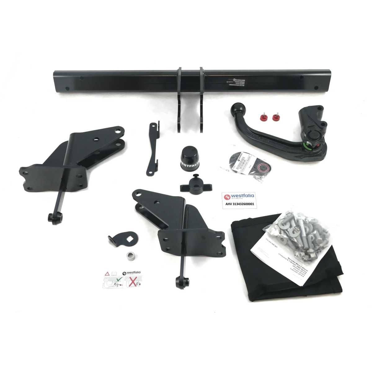 Westfalia Abnehmbare Anhaengerkupplung fuer Mercedes C-Klasse Kombi-Limousine -W205-S205- -BJ 03-2014-06-2018- - auch fuer Cabrio - Coupe - im Set mit 13-pol. fahrzeugspezifischem Elektrosatz - 313432900113