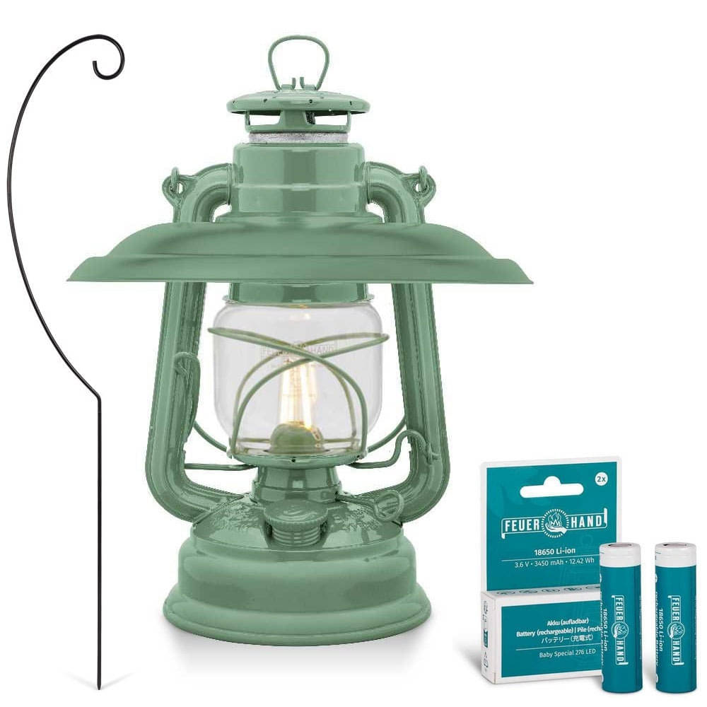 FEUERHAND LED Laterne Baby Special 476 Sage Green Komplett-Set 2.0