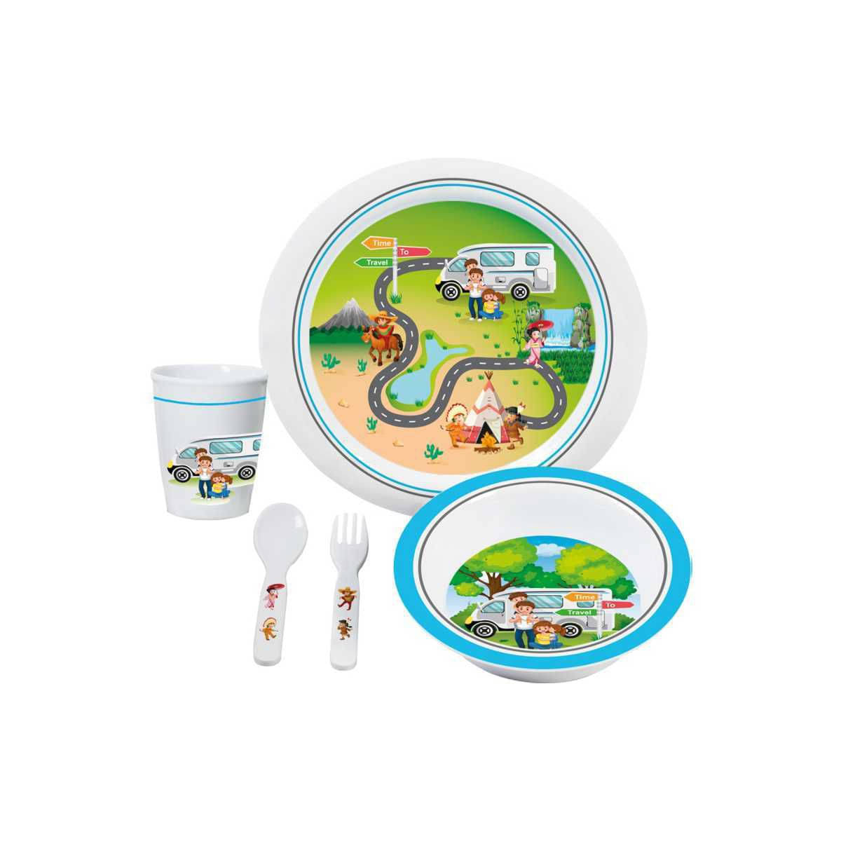 BRUNNER Time to travel 3+ Kindergeschirrset 5-tlg. BRUNNER Time to travel 3- Kindergeschirrset 5-tlg. - 0830077N