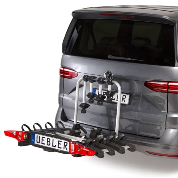 Set UEBLER i41 S Fahrradtraeger 18140 4 Raeder faltbar mit 90° Abklappung inkl. Tasche Auffahrschiene