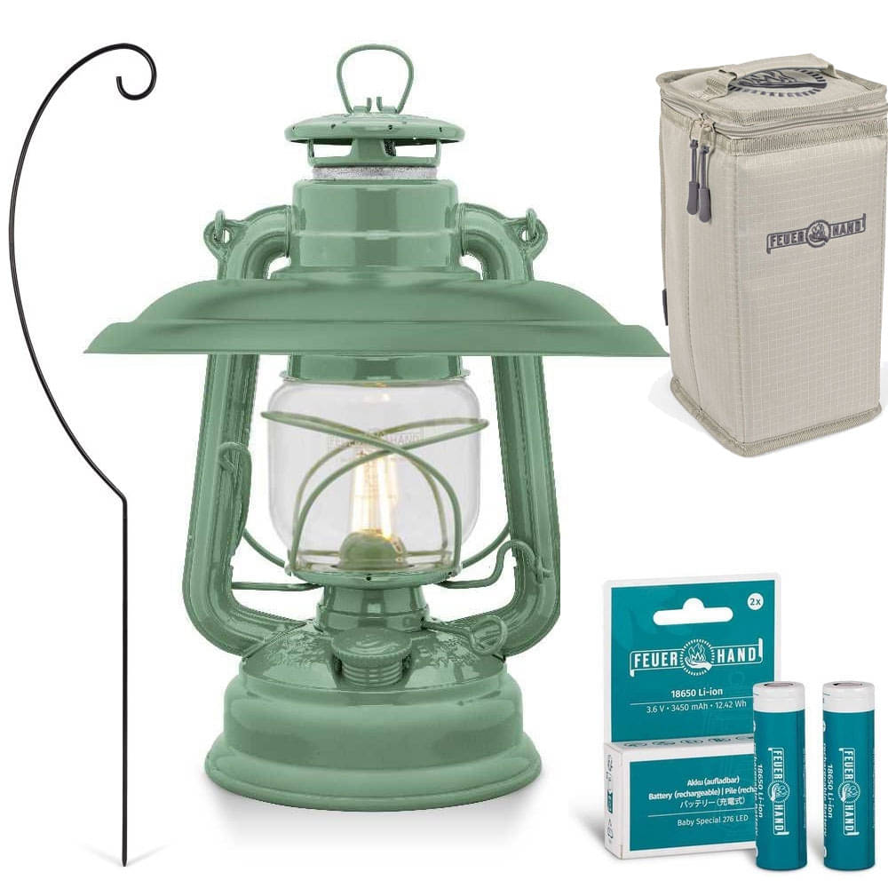 FEUERHAND LED Laterne Baby Special 476 Sage Green Komplett-Set 4.0