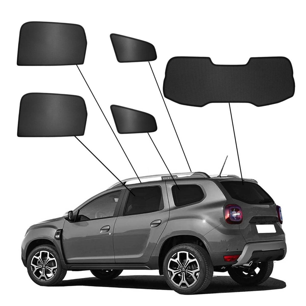 WINDESA SunClip Sonnenschutz - Sichtschutz Dacia Duster ab Bj. 2018 Set ABC - sun-10432abc
