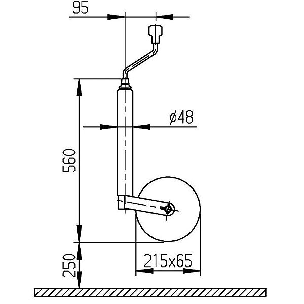 AL-KO Stuetzrad mit Pinstop