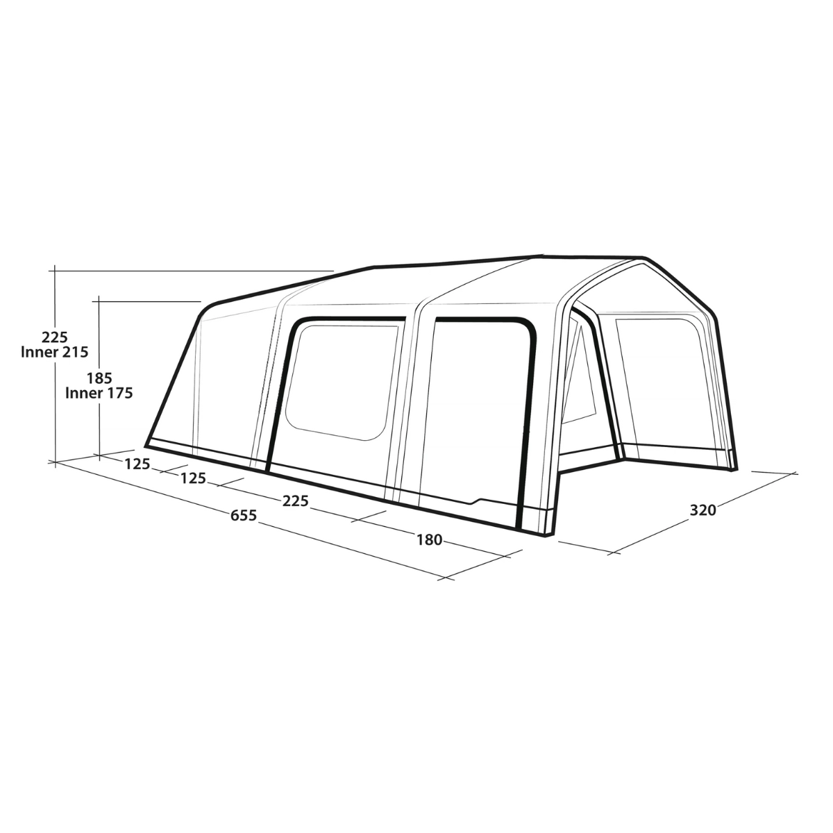 Outwell aufblasbares Familienzelt Iowa 5 Air - 111540