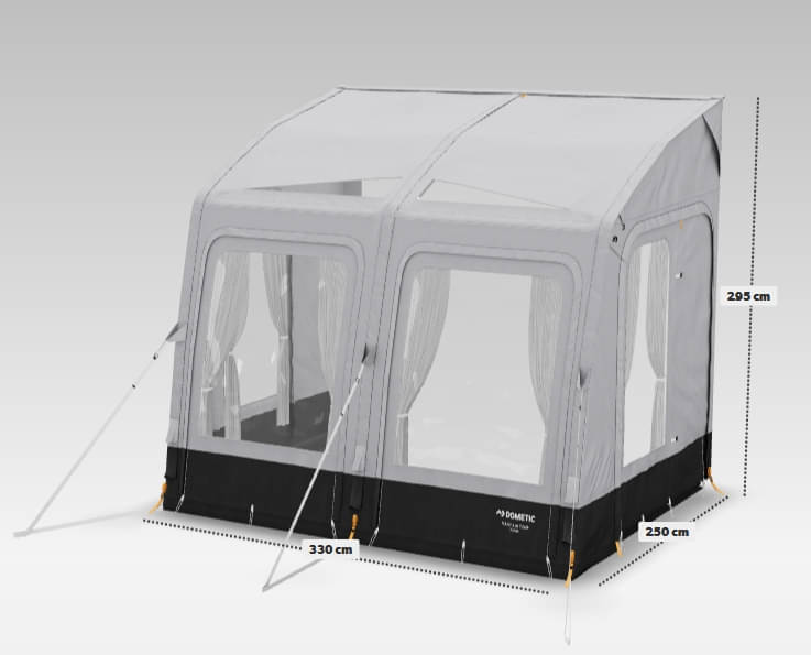 DOMETIC aufblasbares Vorzelt Rally AIR Tour 330M- 330 x 250 cm- Anbauhoehe 265-295 cm - 9120002324