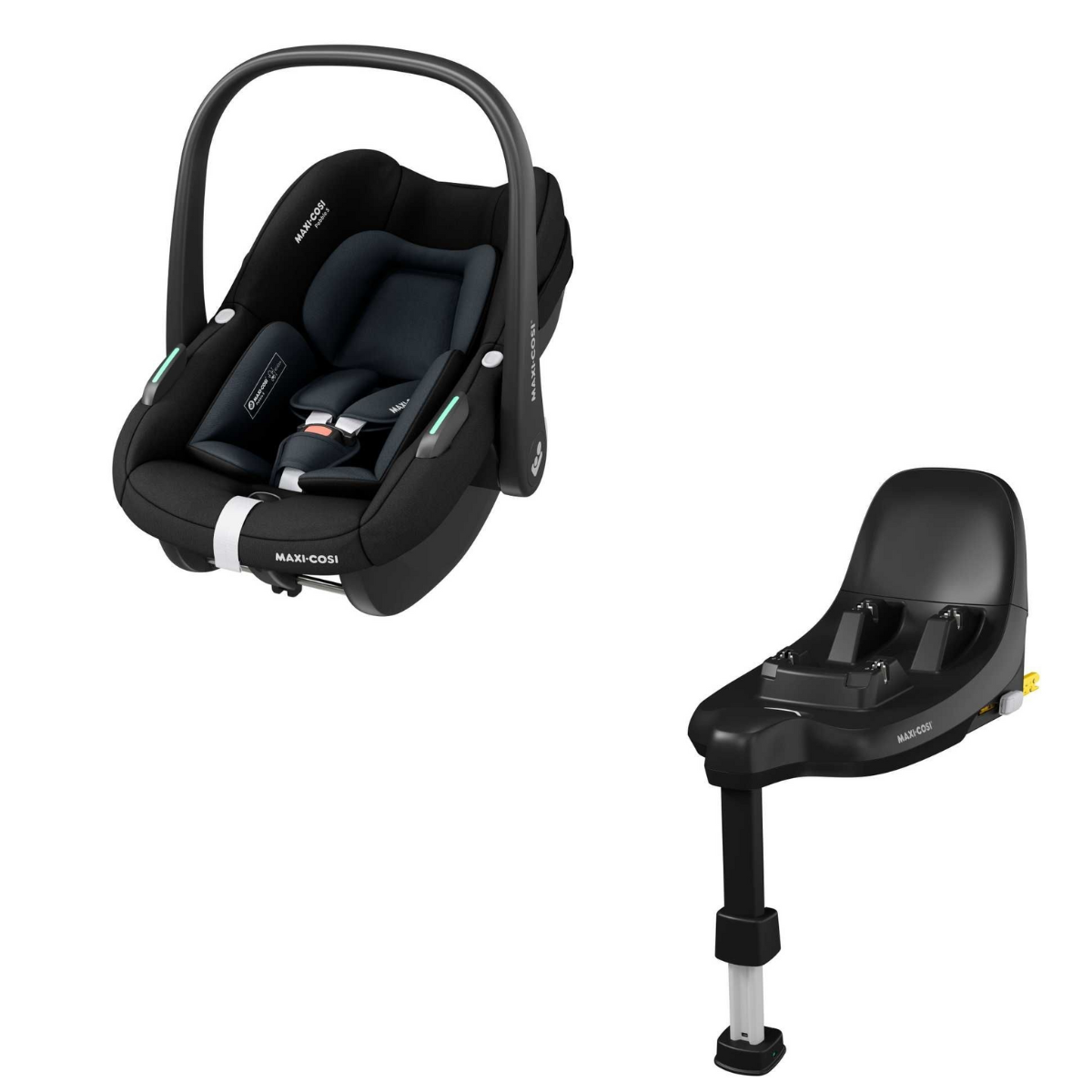 MAXI-COSI Babyschale PEBBLE S Tonal Black - Basisstation FAMILYFIX S - 8440104110 8056010110