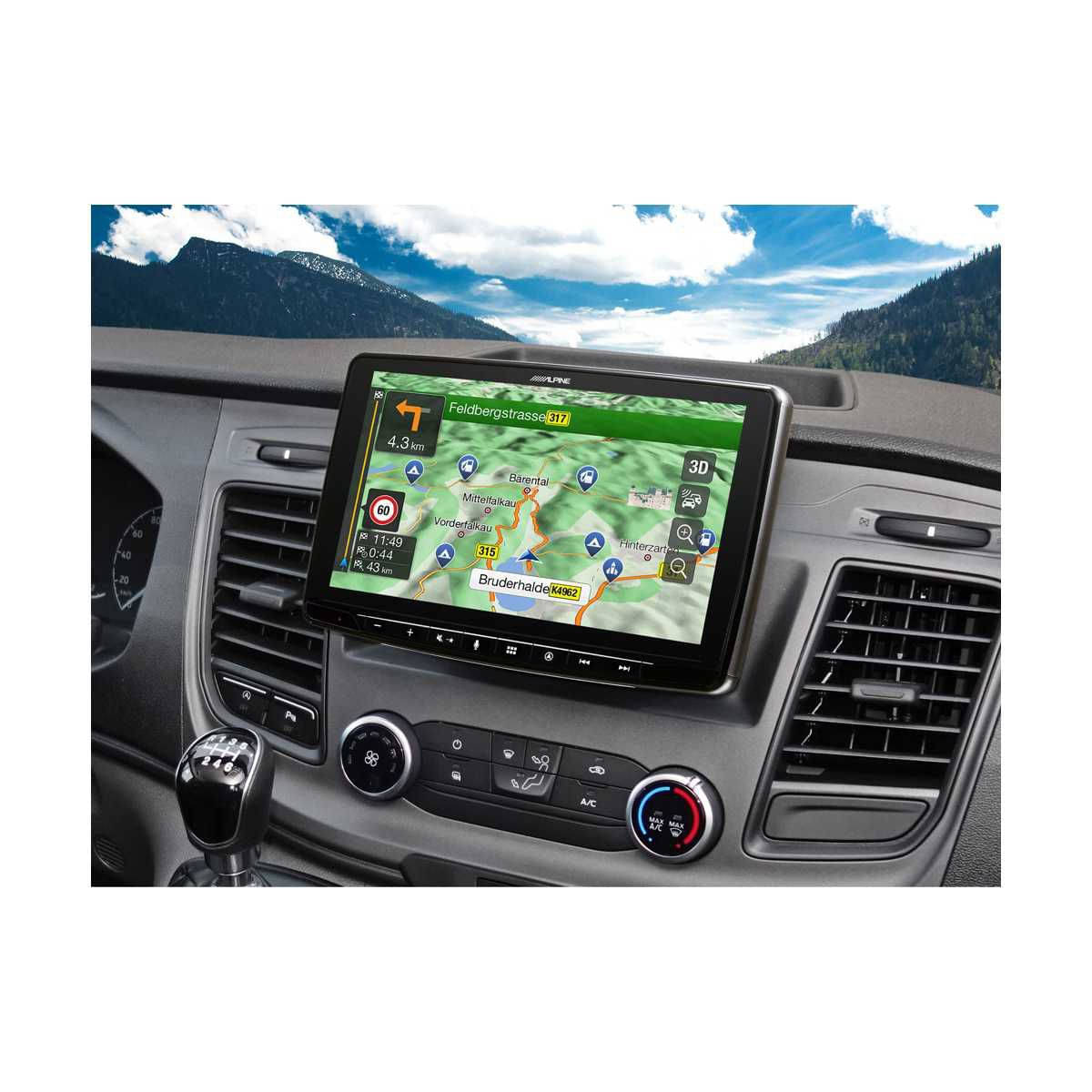 ALPINE HALO 9 Navigationssystem schwenkbar Ford Transit Custom ab Bj. 2018