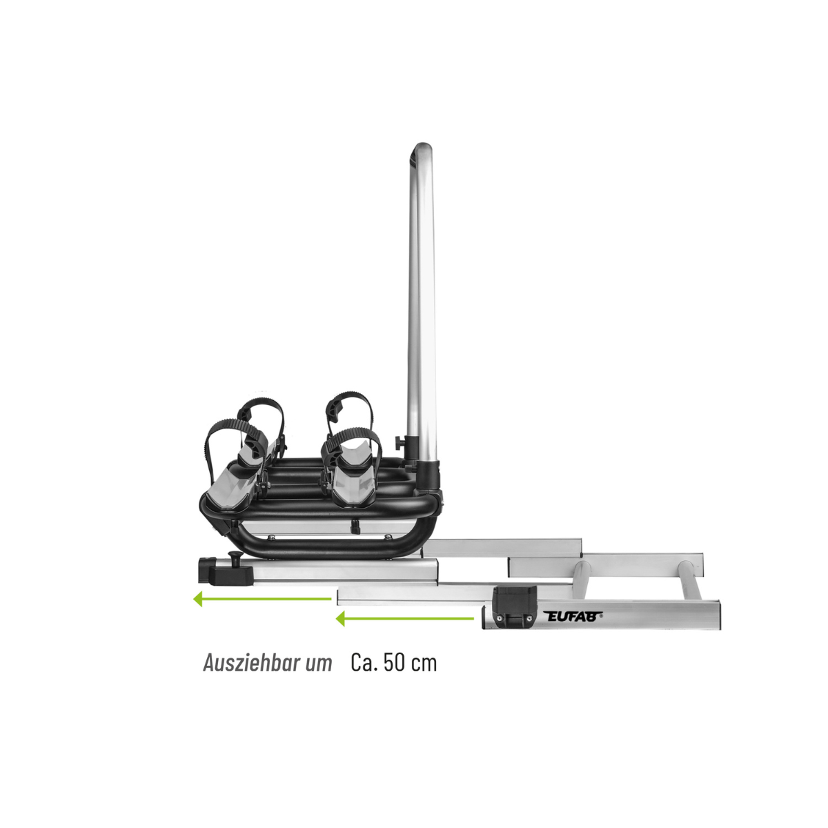 EUFAB ENDURO Deichsel-Fahrradtraeger BS260 Short Silber- ausziehbar- 11770 - 11770