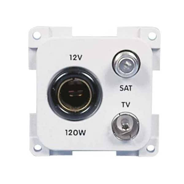 INPROJAL System 10.000 Einbau-Kombi-Steckdose 12V-TV-SAT weiss - 80888x1