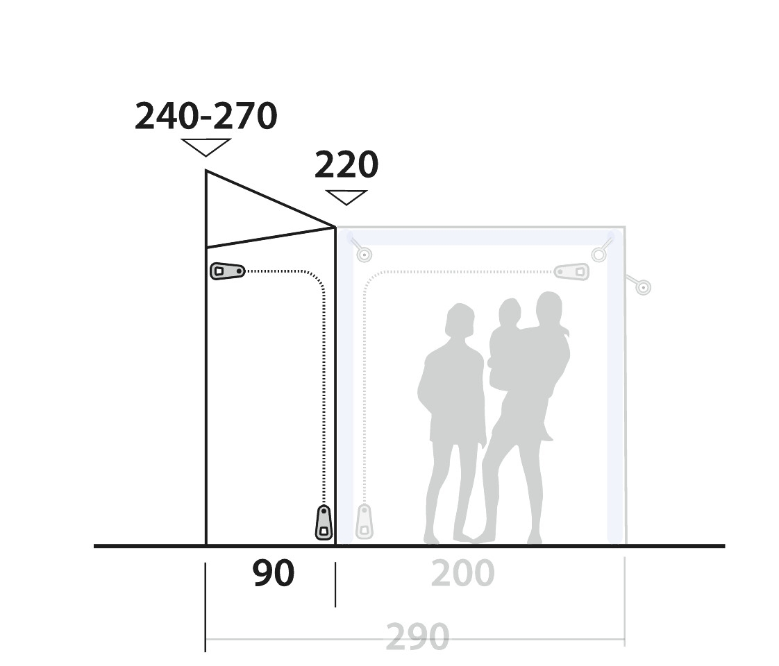 Outwell Schleuse Parkville 200SA 240-270 cm - 111415