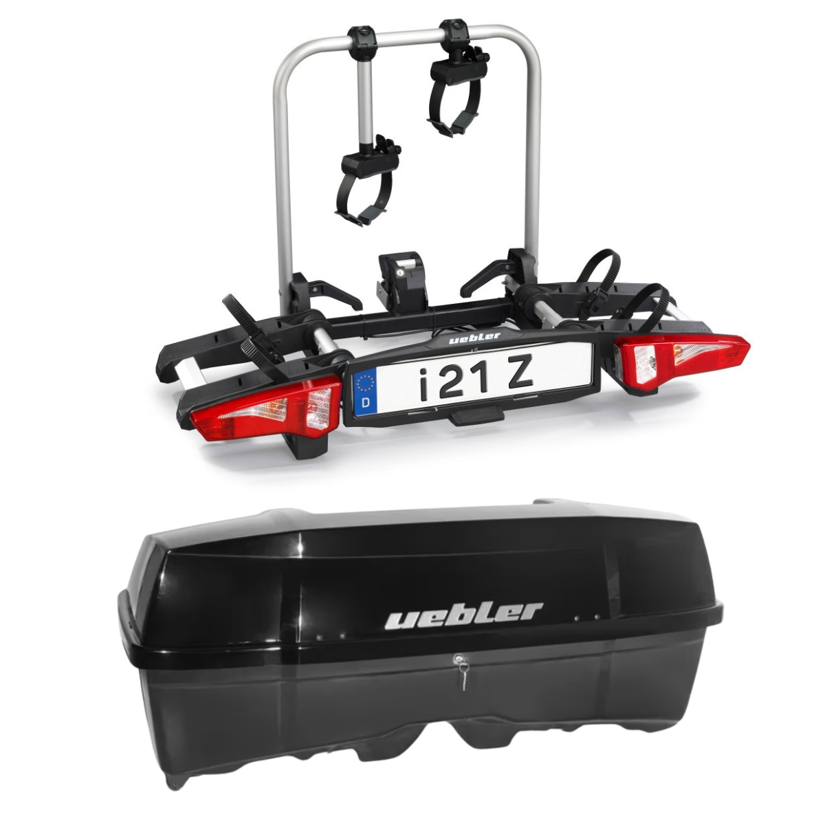 Set UEBLER i21 Z Fahrradtraeger 18190 2 Raeder mit 60° Abklappung inkl. Heckbox - 18190 25080