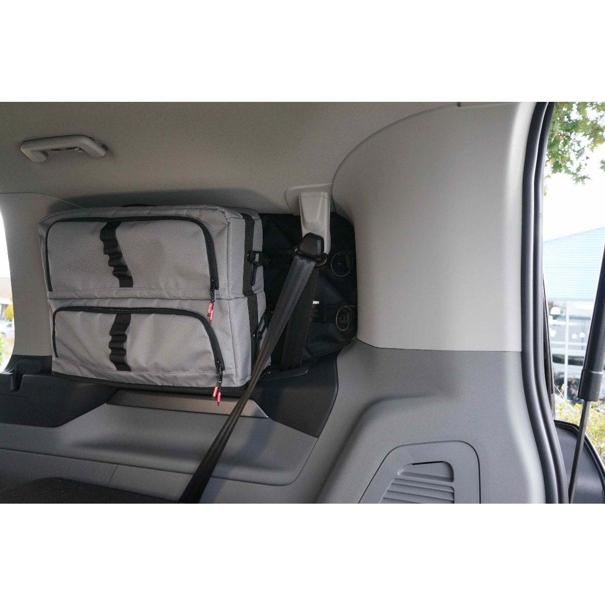 Fenstertaschen-Set FELLEISEN 1x V710-Tasche fuer Ford Tourneo Custom V710 - VW T7 Transporter mit Gurt- Fahrerseite- Hellgrau- ohne Thermomatte TST 0102 32