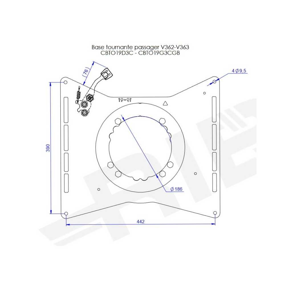 SCOPEMA Drehkonsole Ford Transit ab Bj- 2014 - Transit Custom Bj. 2013-2023 Beifahrerseite - CBTO19D3C