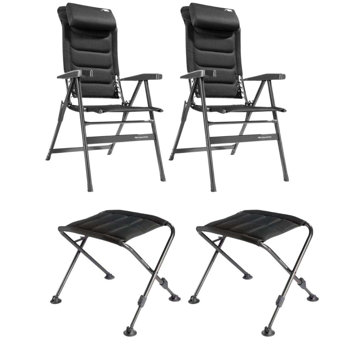 FF Kollektion Stuhl HighQ Comfortable Blackline & Beinauflagen Exclusive 2er-Set