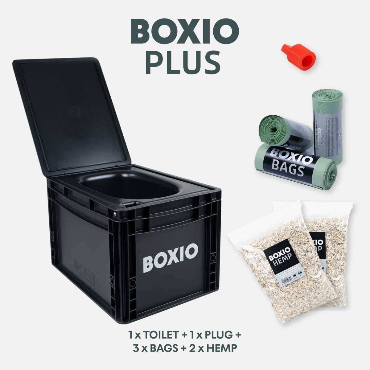 BOXIO - TOILET PLUS Trenntoilette mit Starterset - BOX-TOI-BL-403027-PLUS