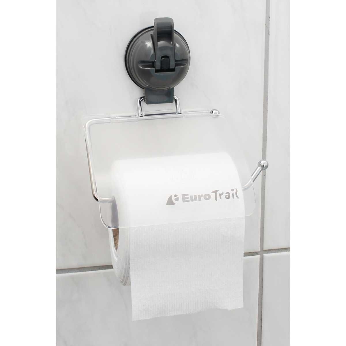 EuroTrail Toilettenpapierhalter mit Saugnapf TOILET ROL HOLDER Dunkelgrau - ETKW8036-0400