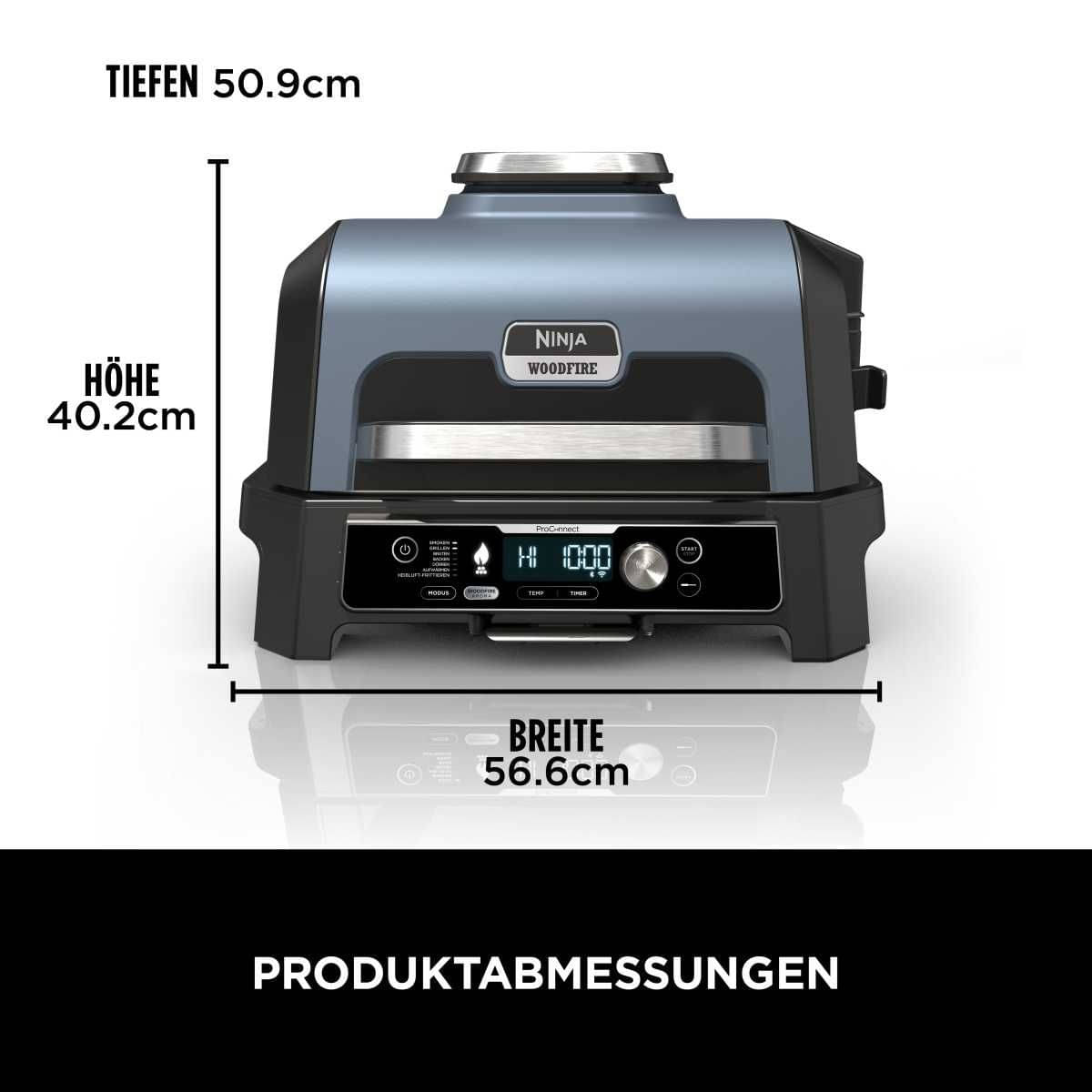 NINJA Woodfire Pro Connect XL - Elektrischer Outdoor Grill - Smoker - OG901EU