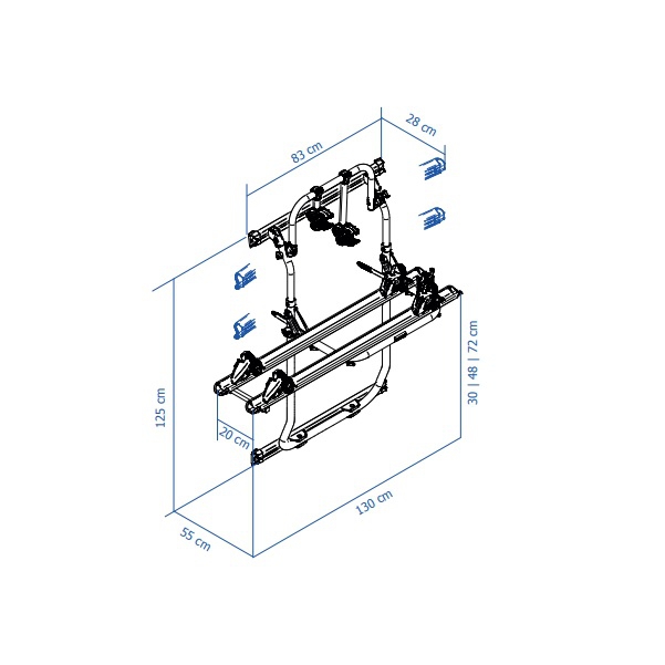 Thule Elite Van XT bike rack for vans Fiat Ducato- Citroën Jumper- Peugeot Boxer ab Bj. 07-2006- Ram Pro Master black - 302013 - Fahrradtraeger THULE Elite Van XT schwarz