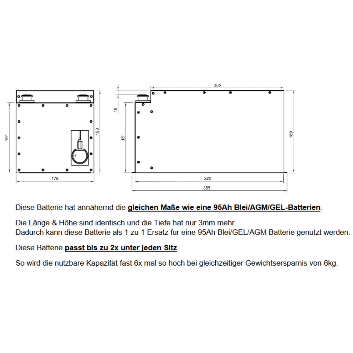 BULLTRON Lithium-Batterie POLAR 270Ah 12V inkl. BMS 200A Dauerstrom - App - LI270B200-12-P