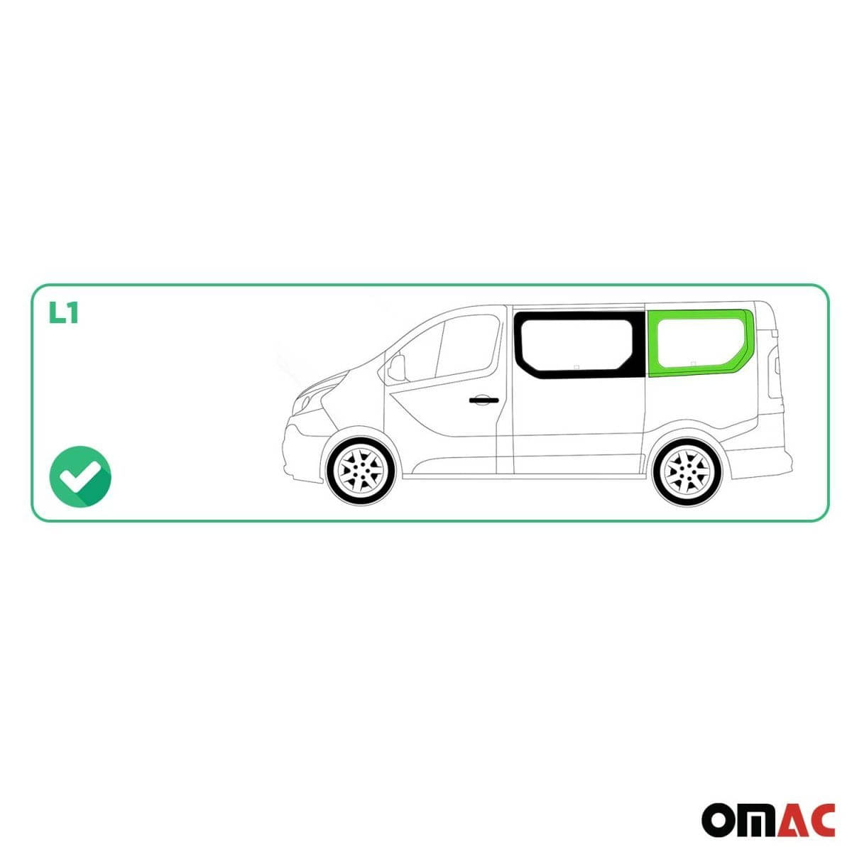 OMAC Seitenfenster Seitenscheibe Renault Trafic L1 ab Bj. 2014 Hinten Links OMAC Seitenfenster Seitenscheibe Renault Trafic L1 ab Bj. 2014 Hinten Links - A050942