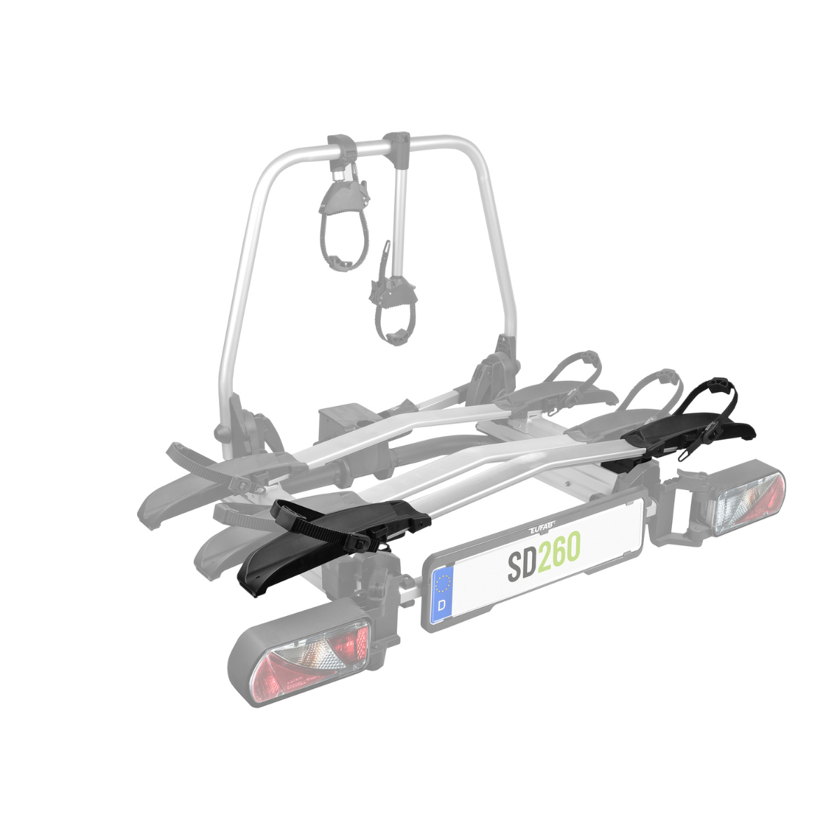 EUFAB SD260 Fahrradtraeger fuer 3 Raeder 2-1 Hecktueren inkl. Erweiterung - Rampe - 11654 11641 11640