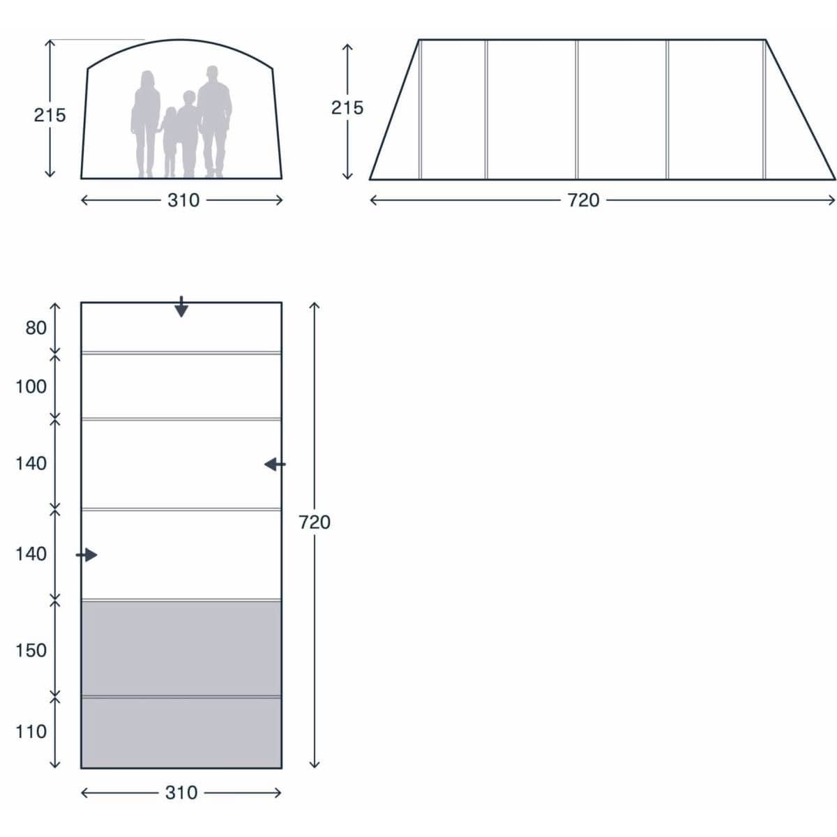 KAMPA aufblasbares Familienzelt Saunton 04 Air - 9120002482