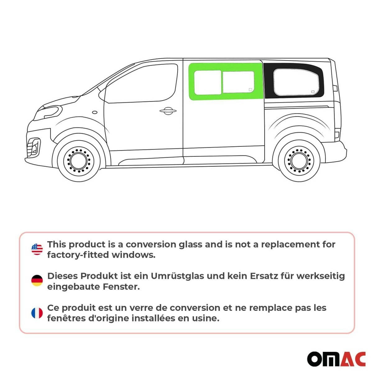 OMAC Seitenfenster Schiebefenster Citroen Jumpy L2/L3 ab Bj. 2017 Vorne Links OMAC Seitenfenster Schiebefenster Citroen Jumpy L2-L3 ab Bj. 2017 Vorne Links - 5726405M-1FSSL