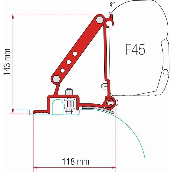 FIAMMA Adapter Kit Fiat Ducato Jumper ab Modelljahr 2006 fuer Markise F45 ZIP 98655-755