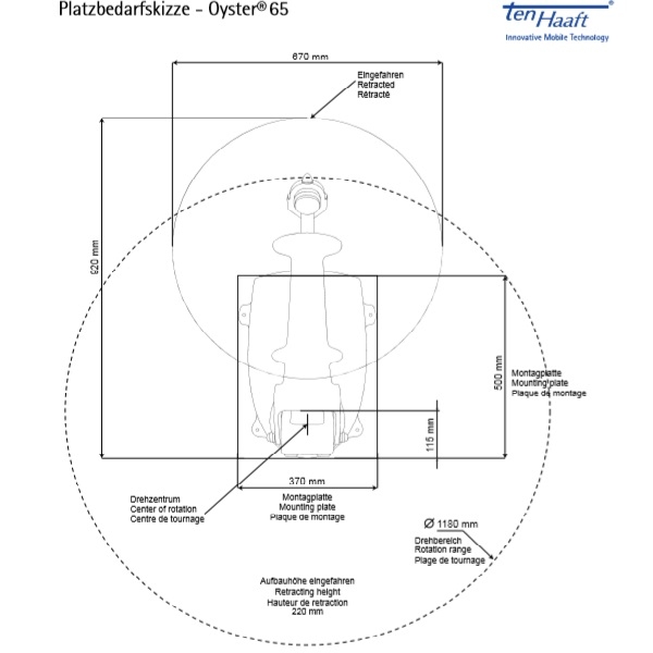 TEN HAAFT Oyster 65 Vision SAT-Anlage Twin SKEW - 1-004.5009