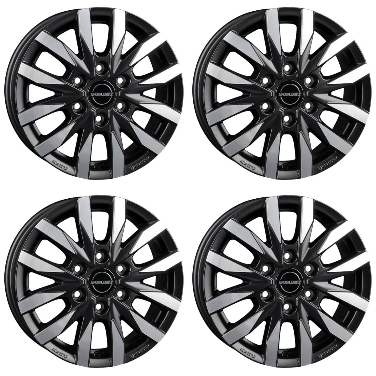BORBET Alufelge CW6 black polished matt 16 Zoll fuer MB Sprinter-VW Crafter 4er-Set - CW6 65662130684-1BPM-T