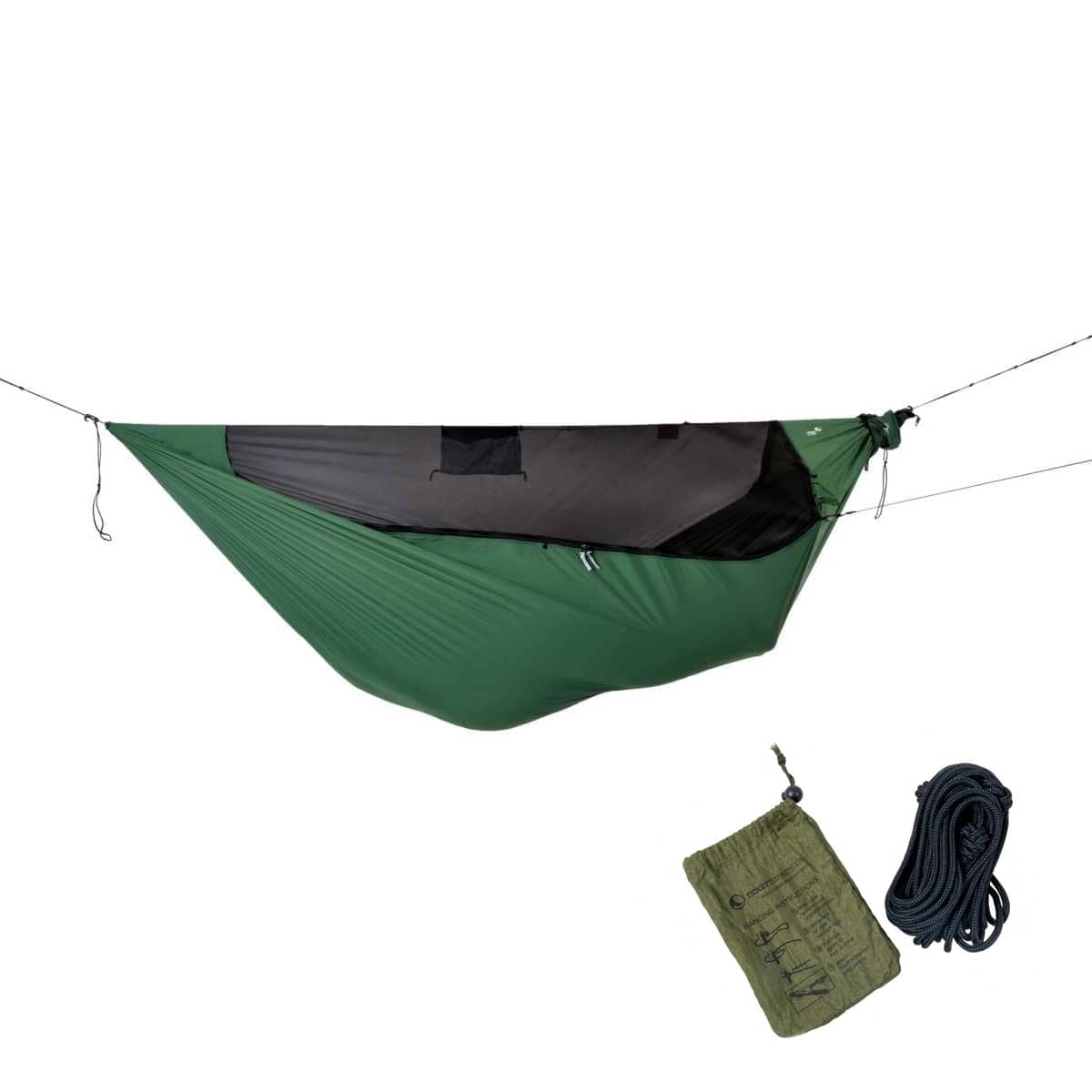 TICKET TO THE MOON Lightest Pro Hammock Hängematte Forest Green inkl. Nautical Ropes TICKET TO THE MOON Lightest Pro Hammock Haengematte Forest Green inkl. Nautical Ropes - TMLPROR51 TMROPE